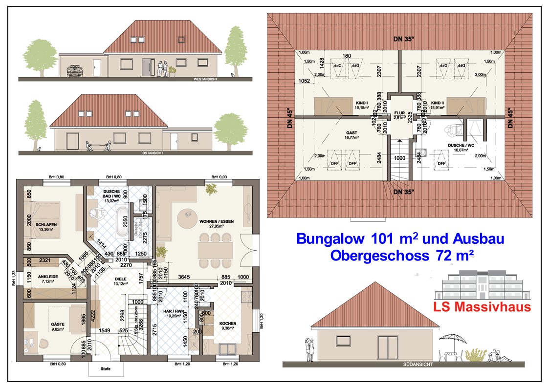 Bungalow 101 m� Hellwig mit Ausbau