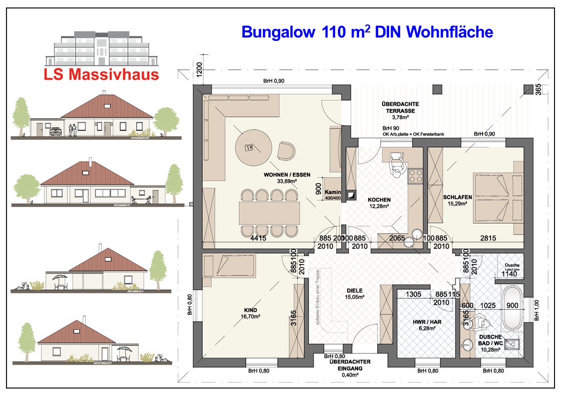 Bungalow 110 m� Felske