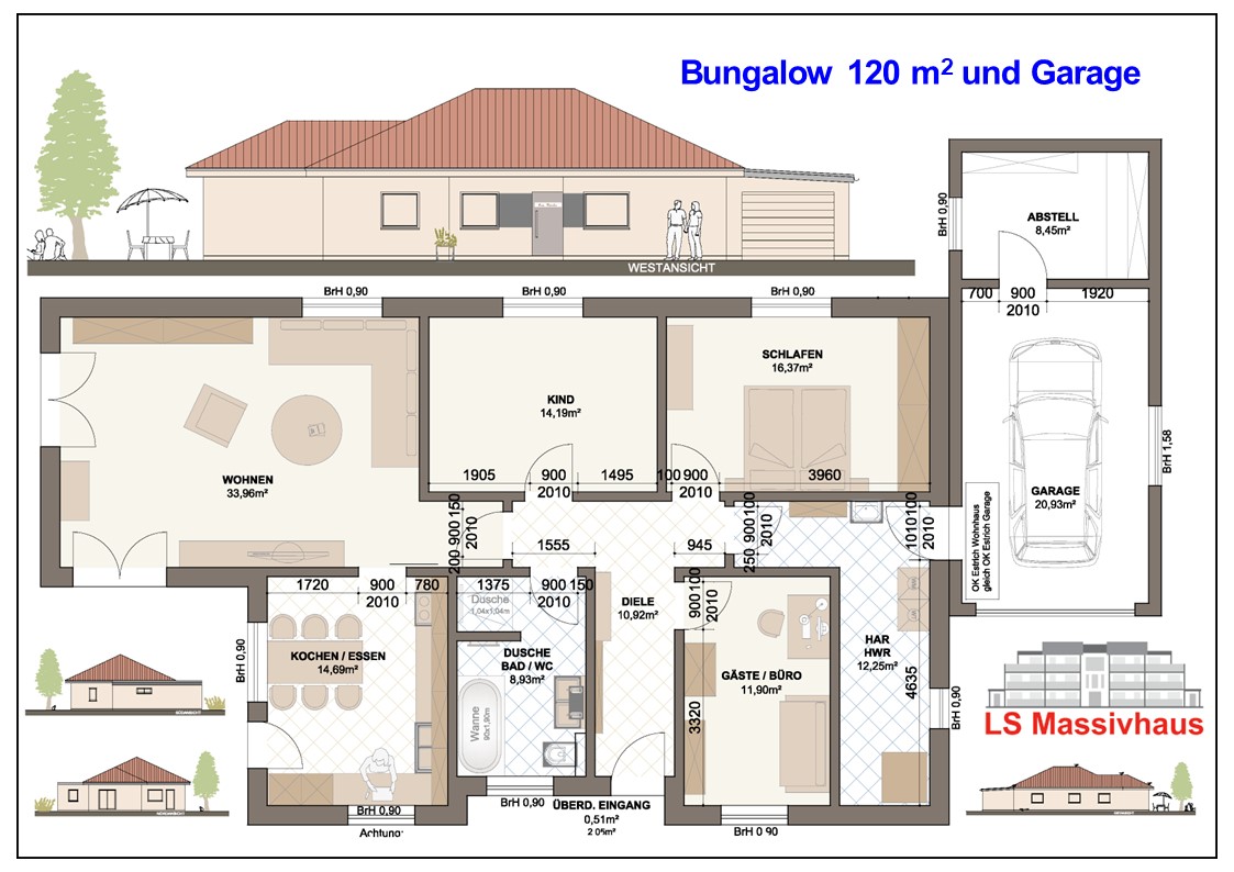 Bungalow 120 m� Kaisler