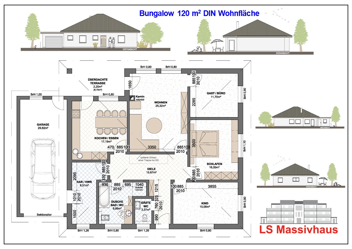 Bungalow 120 m� St�nner