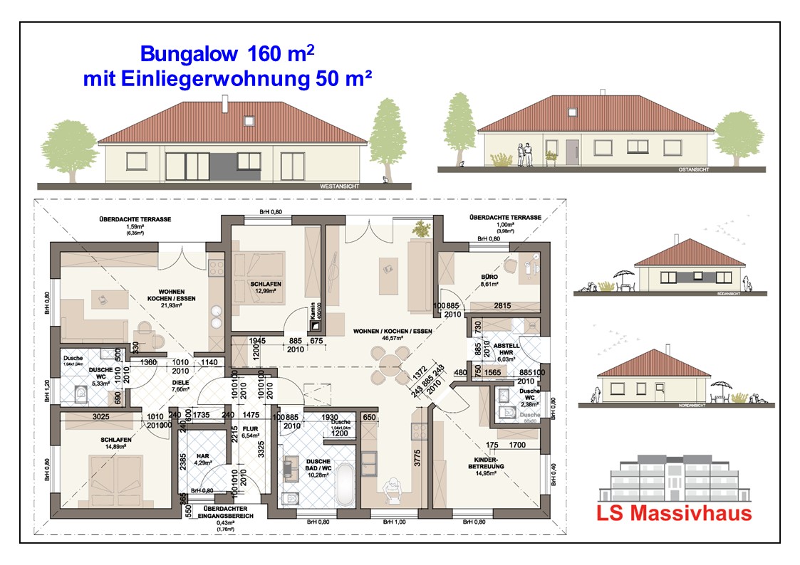 Bungalow 160 m² Hacker mit Einlieger
