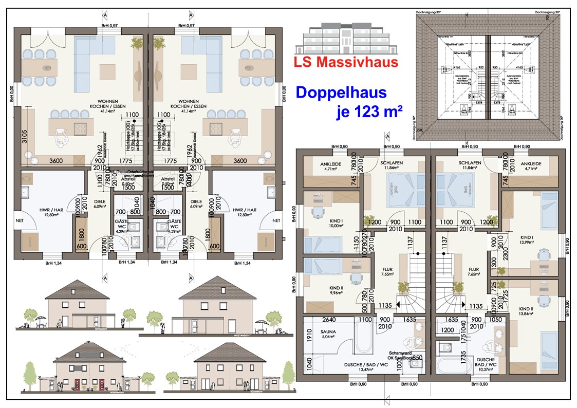 Doppelhaus Stadtvilla 123 m�2